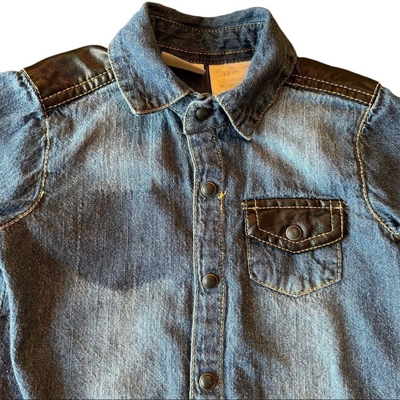 Kardashian Kids Distressed Denim Shirt - Picture 1 of 4